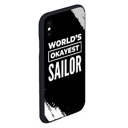 Чехол iPhone XS Max матовый Worlds okayest sailor - dark, цвет: 3D-черный — фото 2