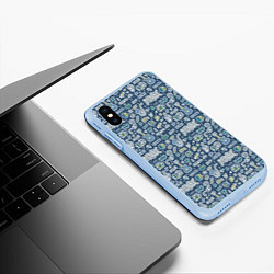 Чехол iPhone XS Max матовый Музыкальные инструменты и стили музыки, цвет: 3D-голубой — фото 2