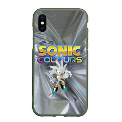 Чехол iPhone XS Max матовый Silver Hedgehog - Sonic - Video Game, цвет: 3D-темно-зеленый