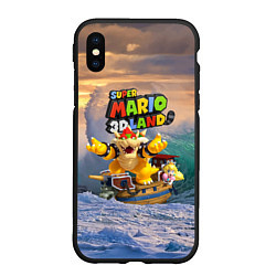 Чехол iPhone XS Max матовый Принцесса Персик на корабле Боузера - Super Mario, цвет: 3D-черный