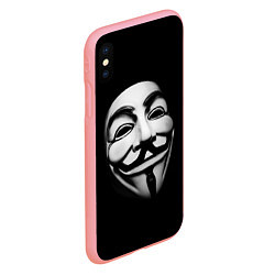 Чехол iPhone XS Max матовый Маска анонимуса - Гай Фокс, цвет: 3D-баблгам — фото 2