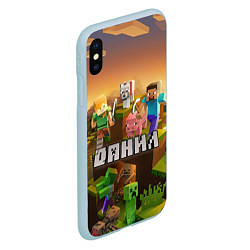 Чехол iPhone XS Max матовый Данил Minecraft, цвет: 3D-голубой — фото 2