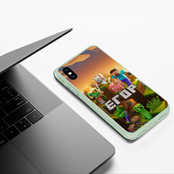 Чехол iPhone XS Max матовый Егор Minecraft, цвет: 3D-салатовый — фото 2