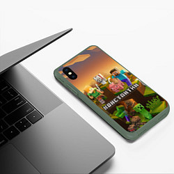 Чехол iPhone XS Max матовый Константин Minecraft, цвет: 3D-темно-зеленый — фото 2