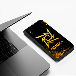 Чехол iPhone XS Max матовый Metallica - gold gradient, цвет: 3D-черный — фото 2