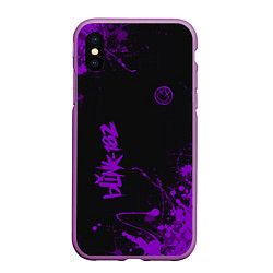 Чехол iPhone XS Max матовый Blink 182 фиолетовые брызги, цвет: 3D-фиолетовый