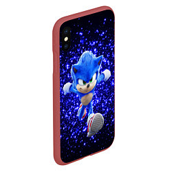 Чехол iPhone XS Max матовый Sonic sequins, цвет: 3D-красный — фото 2