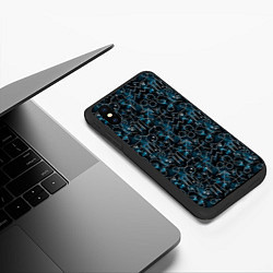 Чехол iPhone XS Max матовый Знаки зодиака и звезды на сине- черном фоне, цвет: 3D-черный — фото 2