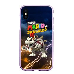 Чехол iPhone XS Max матовый Dry Bowser - Super Mario 3D World - Nintendo, цвет: 3D-сиреневый