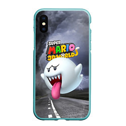 Чехол iPhone XS Max матовый Boo - Super Mario 3D World - Nintendo, цвет: 3D-мятный