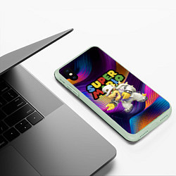 Чехол iPhone XS Max матовый Super Mario - Bowser - Nintendo, цвет: 3D-салатовый — фото 2