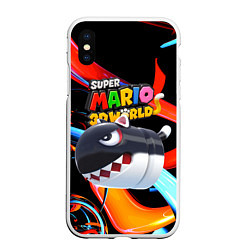 Чехол iPhone XS Max матовый Cat Bullet Bill - Super mario 3D World - Nintendo, цвет: 3D-белый