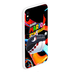 Чехол iPhone XS Max матовый Cat Bullet Bill - Super mario 3D World - Nintendo, цвет: 3D-белый — фото 2