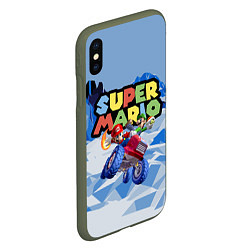 Чехол iPhone XS Max матовый Марио и Луиджи гонщики - Super Mario, цвет: 3D-темно-зеленый — фото 2