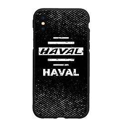 Чехол iPhone XS Max матовый Haval с потертостями на темном фоне, цвет: 3D-черный