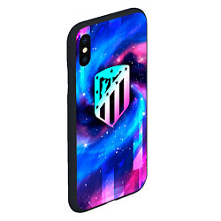 Чехол iPhone XS Max матовый Atletico Madrid неоновый космос, цвет: 3D-черный — фото 2