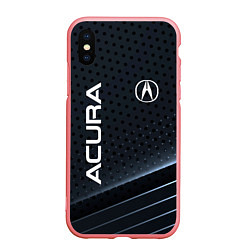 Чехол iPhone XS Max матовый Acura карбон, цвет: 3D-баблгам