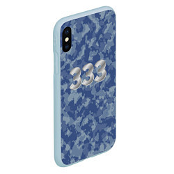 Чехол iPhone XS Max матовый Армейский камуфляж 333, цвет: 3D-голубой — фото 2