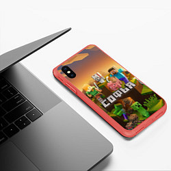 Чехол iPhone XS Max матовый Софья Minecraft, цвет: 3D-красный — фото 2