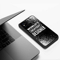 Чехол iPhone XS Max матовый Worlds okayest designer - dark, цвет: 3D-черный — фото 2