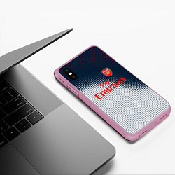 Чехол iPhone XS Max матовый Arsenal logo абстракция, цвет: 3D-розовый — фото 2