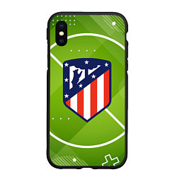 Чехол iPhone XS Max матовый Atletico madrid Поле, цвет: 3D-черный