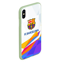 Чехол iPhone XS Max матовый Barcelona цветные геометрии, цвет: 3D-салатовый — фото 2