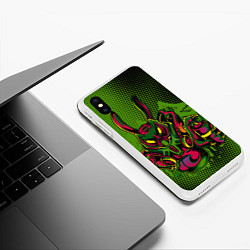 Чехол iPhone XS Max матовый Крейзи кролик, цвет: 3D-белый — фото 2