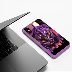 Чехол iPhone XS Max матовый Neon Genesis Evangelion - Eva, цвет: 3D-фиолетовый — фото 2