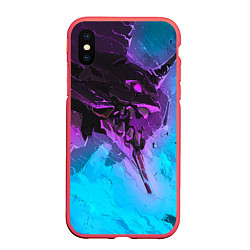 Чехол iPhone XS Max матовый Neon Genesis Evangelion - Eva 01, цвет: 3D-красный