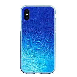 Чехол iPhone XS Max матовый Вода - H2O, цвет: 3D-голубой
