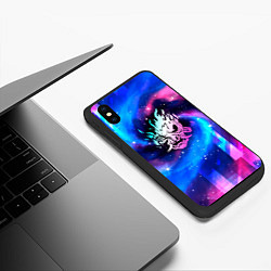 Чехол iPhone XS Max матовый Cyberpunk 2077 неоновый космос, цвет: 3D-черный — фото 2