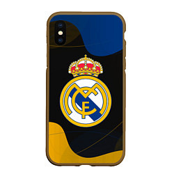 Чехол iPhone XS Max матовый Real madrid Абстракция, цвет: 3D-коричневый