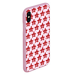 Чехол iPhone XS Max матовый Череп и звезда, цвет: 3D-розовый — фото 2