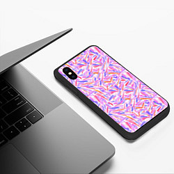 Чехол iPhone XS Max матовый Лиловые колючки акварель, цвет: 3D-черный — фото 2