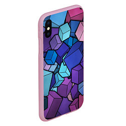 Чехол iPhone XS Max матовый Цветные кубы, цвет: 3D-розовый — фото 2