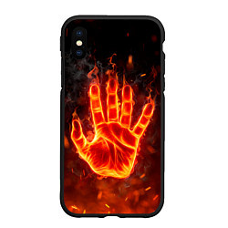 Чехол iPhone XS Max матовый Рука в огне, цвет: 3D-черный