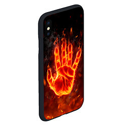 Чехол iPhone XS Max матовый Рука в огне, цвет: 3D-черный — фото 2