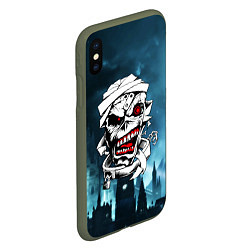 Чехол iPhone XS Max матовый Mummy - crazy face, цвет: 3D-темно-зеленый — фото 2