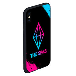 Чехол iPhone XS Max матовый The Sims - neon gradient, цвет: 3D-черный — фото 2