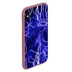 Чехол iPhone XS Max матовый Многочисленные молнии, цвет: 3D-малиновый — фото 2