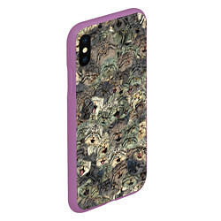 Чехол iPhone XS Max матовый Мануловый камуфляж, цвет: 3D-фиолетовый — фото 2