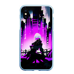Чехол iPhone XS Max матовый Люси из аниме Cyberpunk Edgerunners, цвет: 3D-голубой