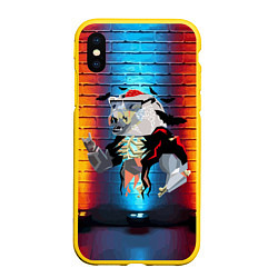 Чехол iPhone XS Max матовый Мишка-зомби - Halloween, цвет: 3D-желтый