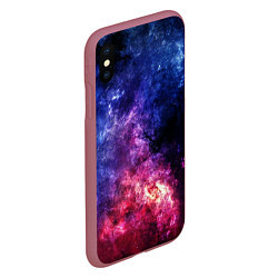 Чехол iPhone XS Max матовый Космическая туманность Млечного пути, цвет: 3D-малиновый — фото 2