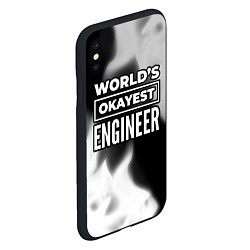 Чехол iPhone XS Max матовый Worlds okayest engineer - dark, цвет: 3D-черный — фото 2