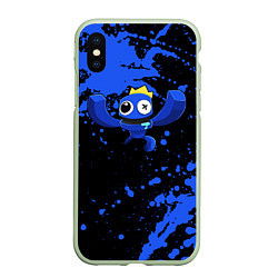 Чехол iPhone XS Max матовый Радужные друзья: Синий, цвет: 3D-салатовый