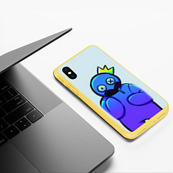 Чехол iPhone XS Max матовый Blue Rainbow Friends, цвет: 3D-желтый — фото 2