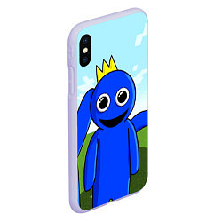 Чехол iPhone XS Max матовый Blue: Rainbow Friends, цвет: 3D-светло-сиреневый — фото 2