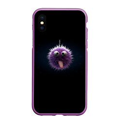 Чехол iPhone XS Max матовый Забавное существо, цвет: 3D-фиолетовый